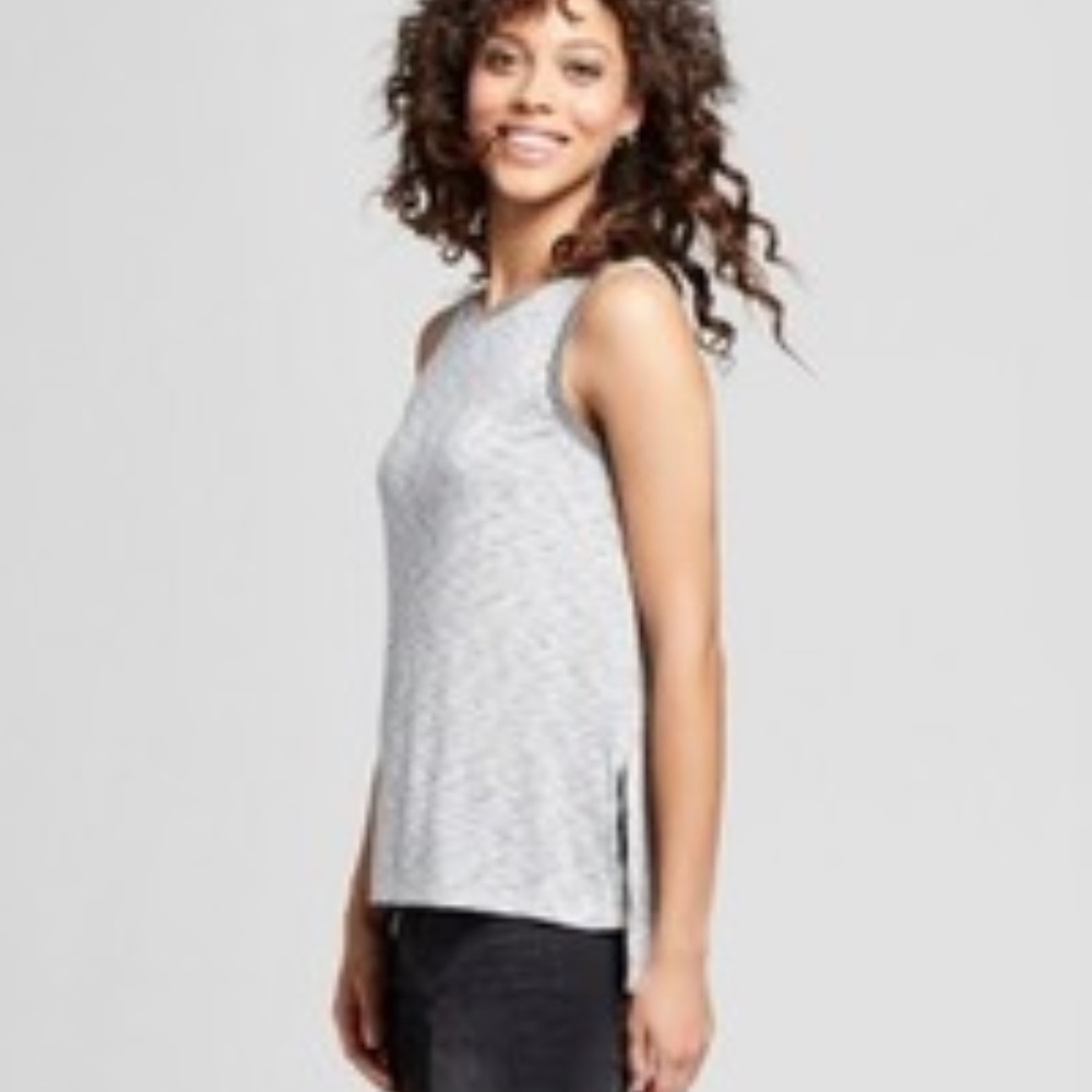 Women's Side Split Tank - Mossimo Black/White Stri